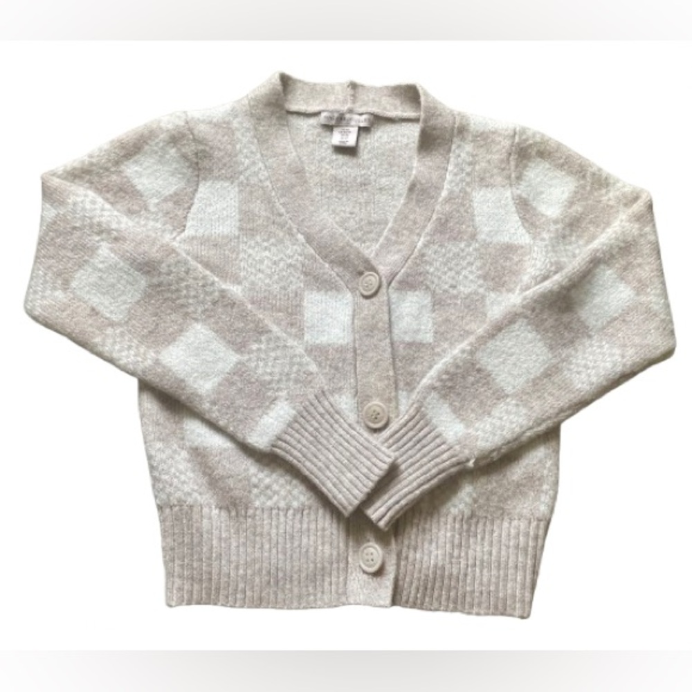 EUC SINCERLY JULES Cozy Checkerboard Knit Cardigan Women’s Size Small